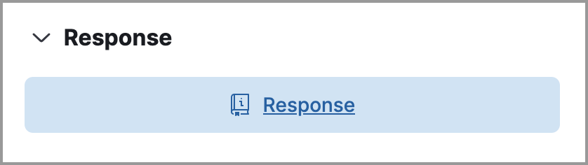 Response section of the Overview tab