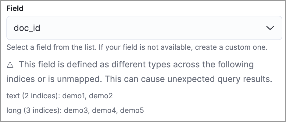 Warning for fields with type conflicts