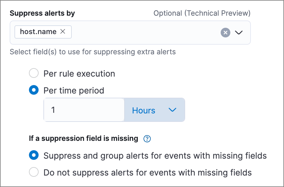 Alert suppression options