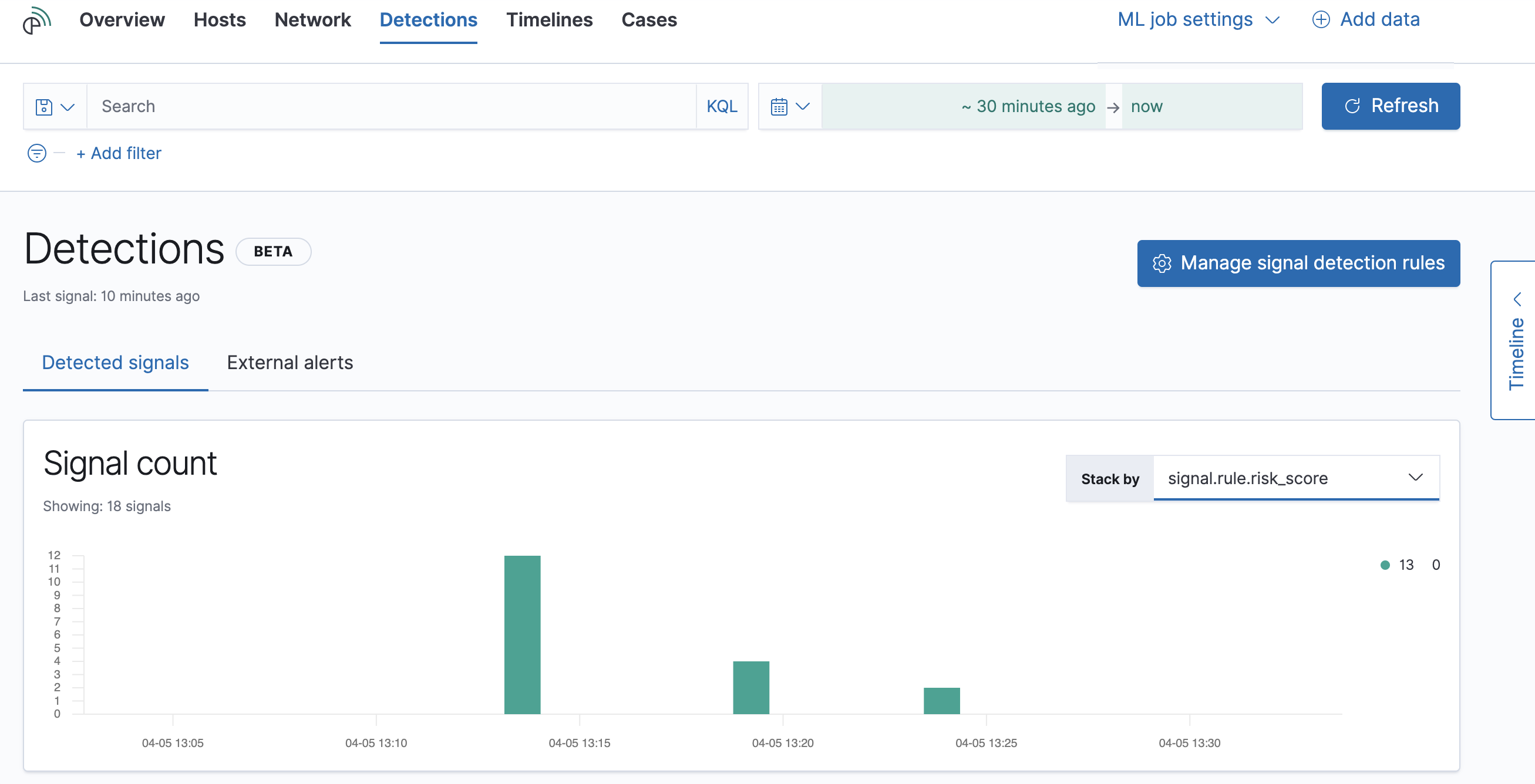 detections ui