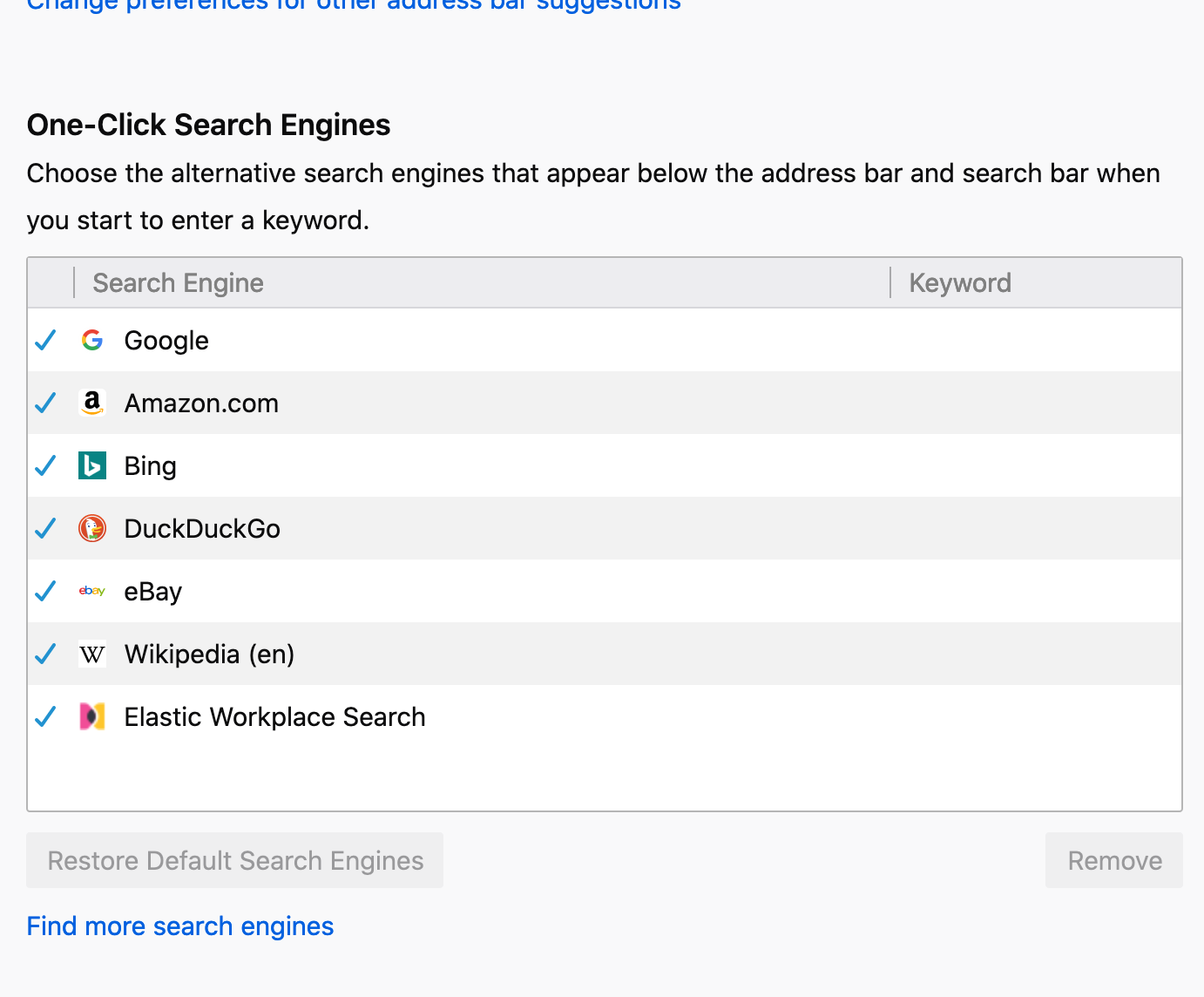 opensearch firefox search engines edit