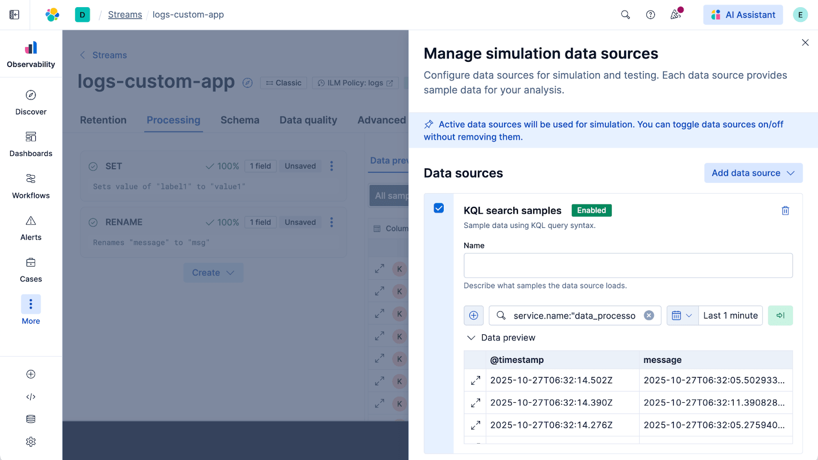 changing your test data