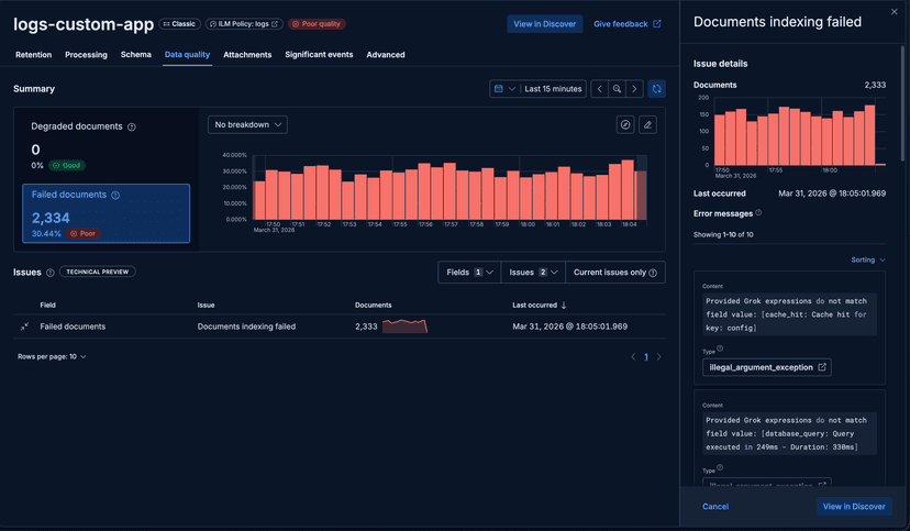 Fixing Elastic Streams processing failures without dropping data