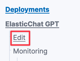 deployments edit monitoring