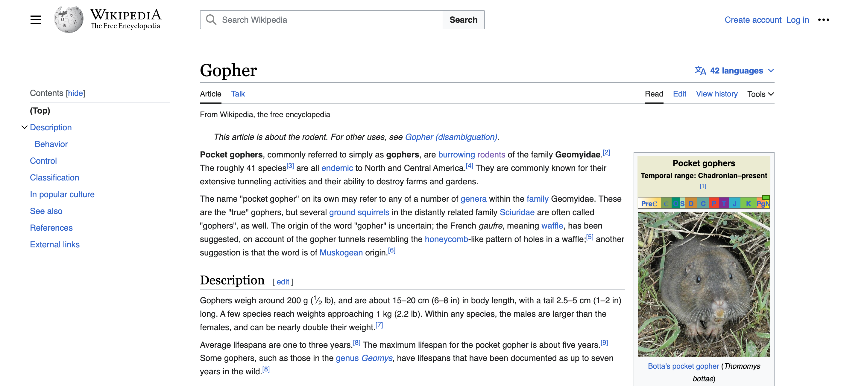 Wikipedia Gopher Page