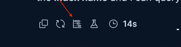 Trace icon in the Agent Builder conversation UI used to open the OTel trace waterfall view