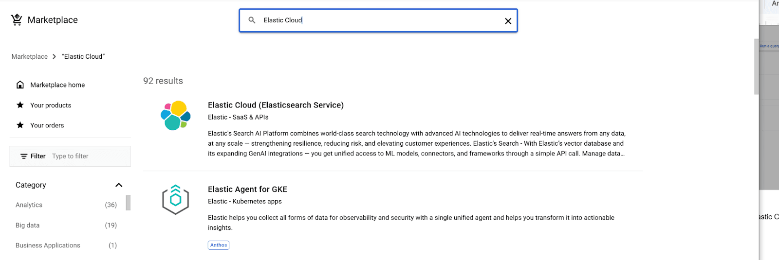 Elastic on Google Cloud Marketplace