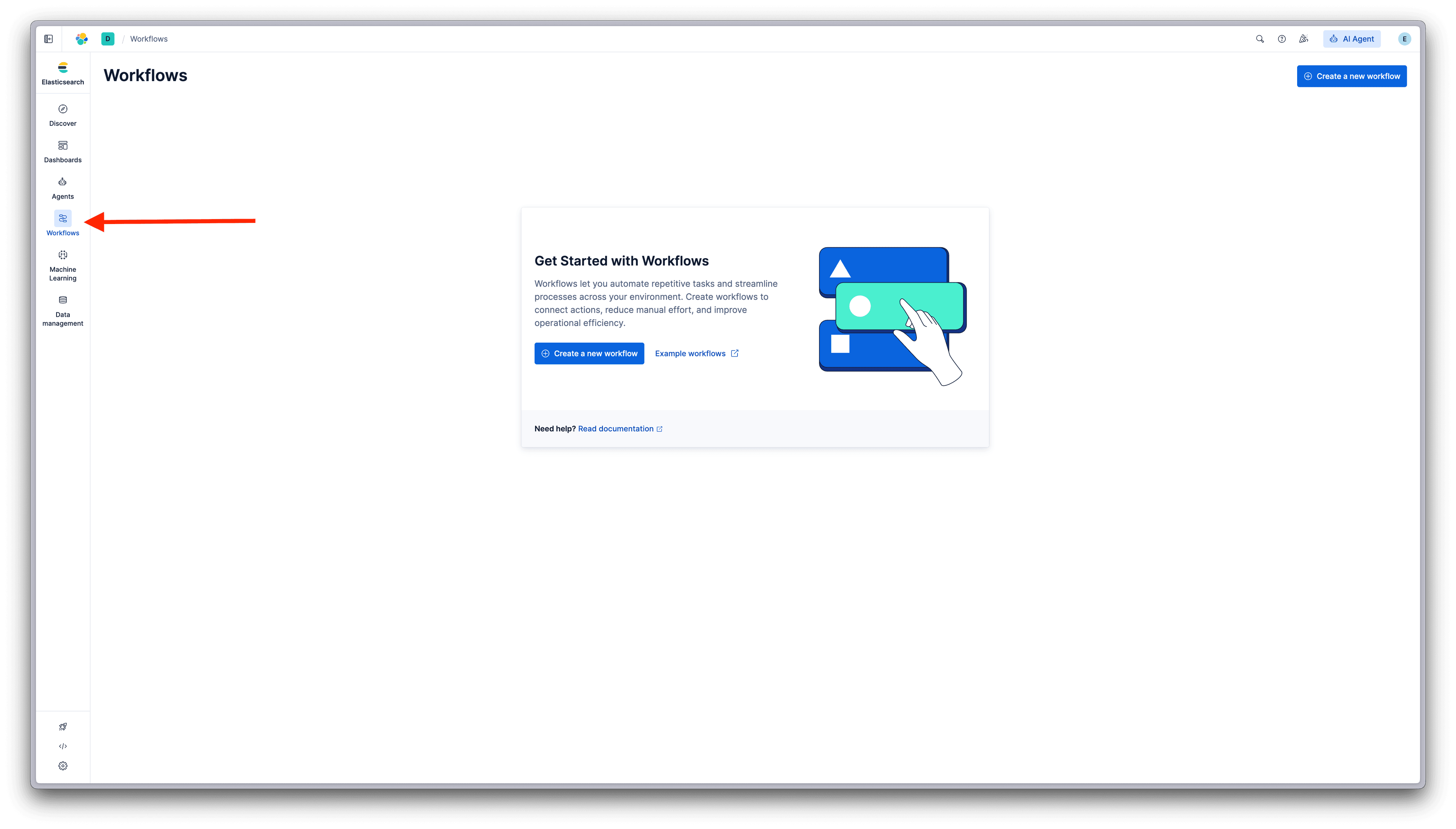 Creating a new Elastic Worklfow