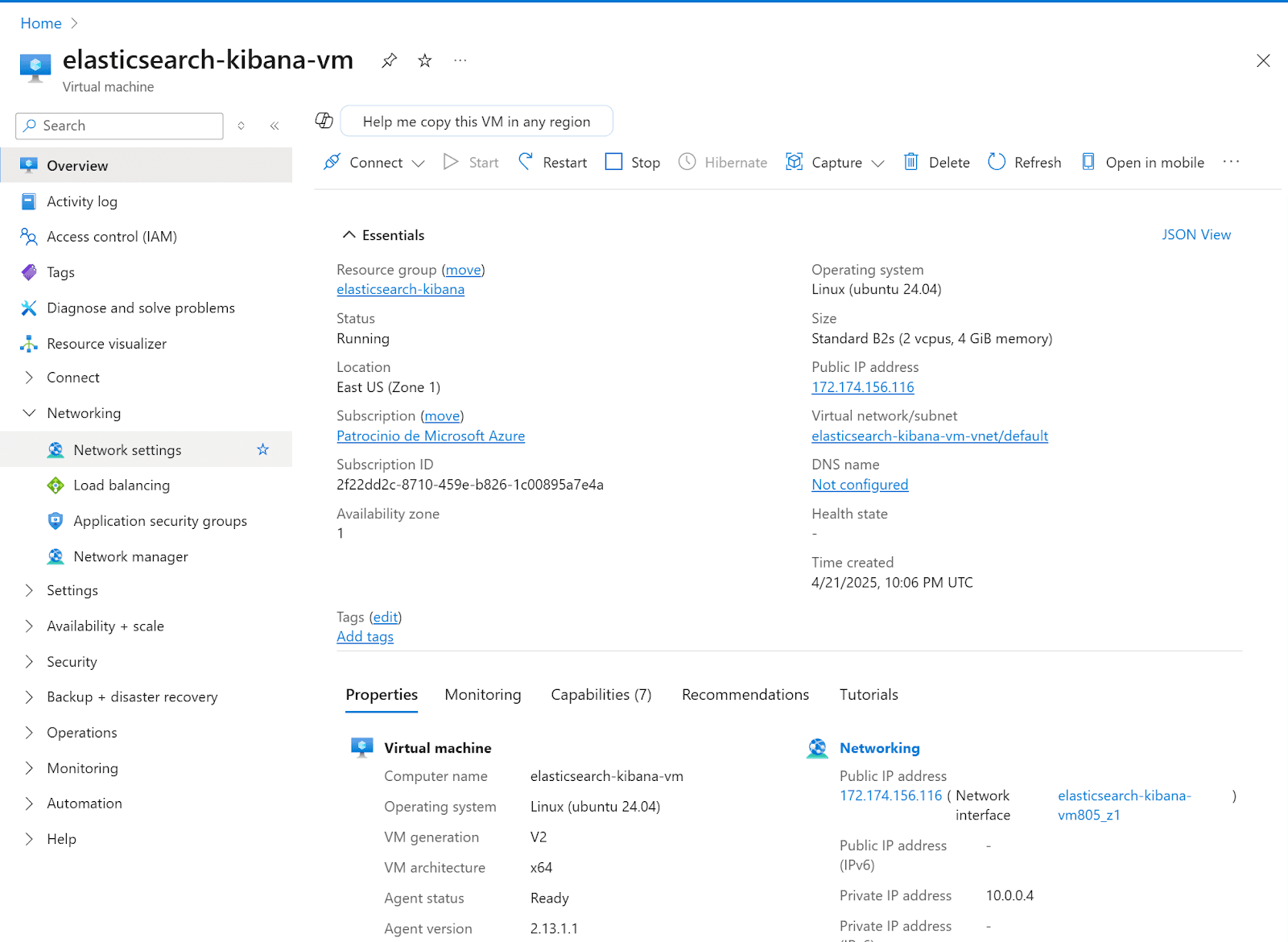 Configuring internet access to Kibana.