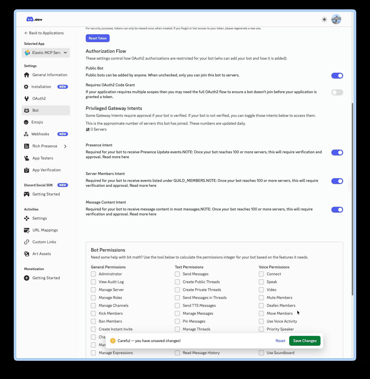 Message Content Intent in Discord