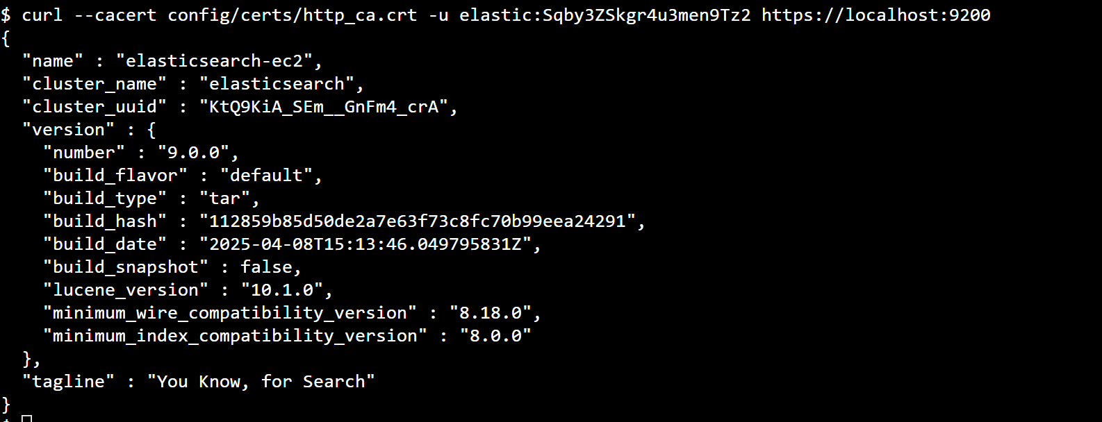 Replacing the $ELASTIC_PASSWORD.