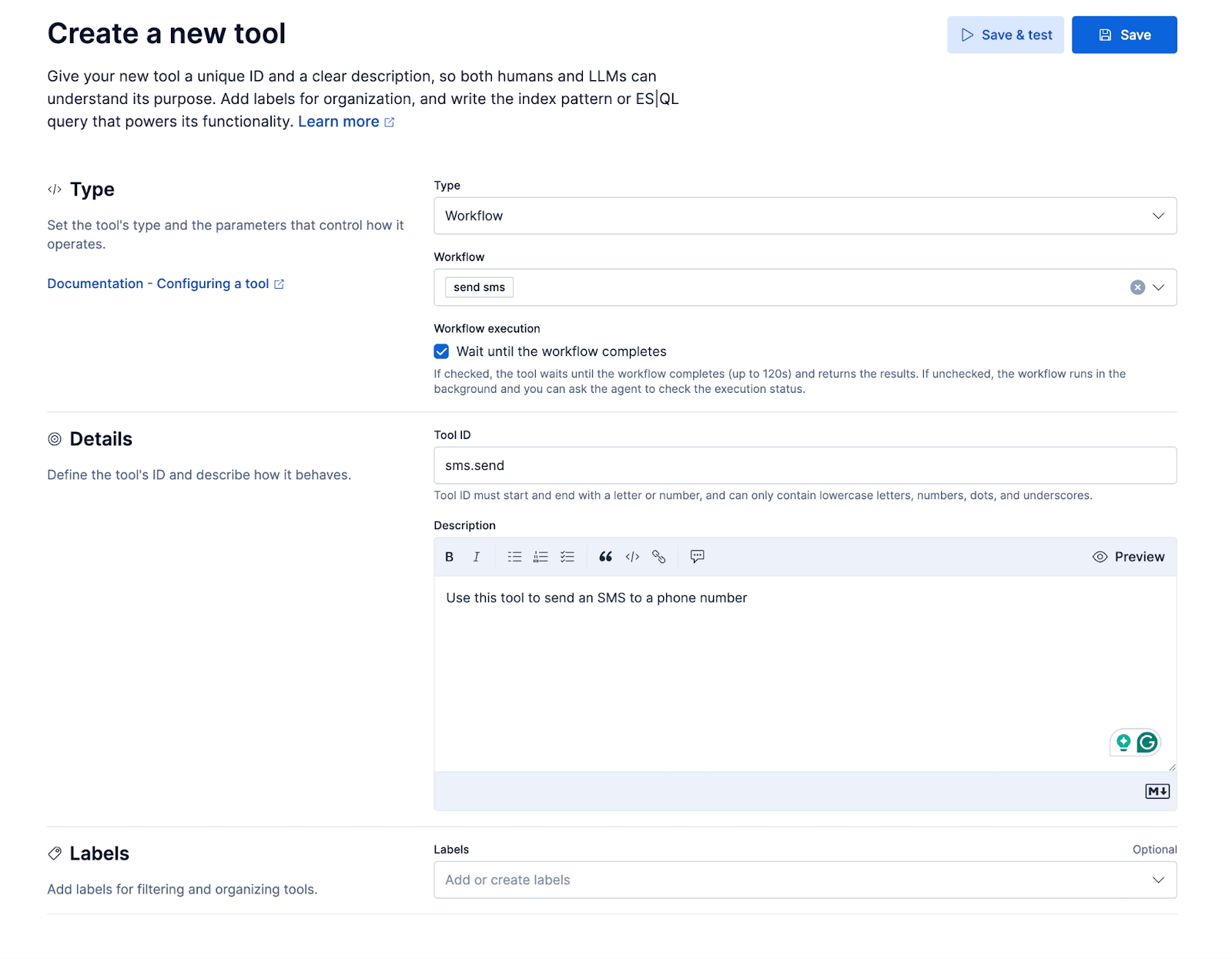 Create new tool for ai voice agent with Elastic Agent builder