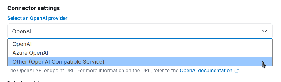 Set connector setting for using Ollama with the Inference API