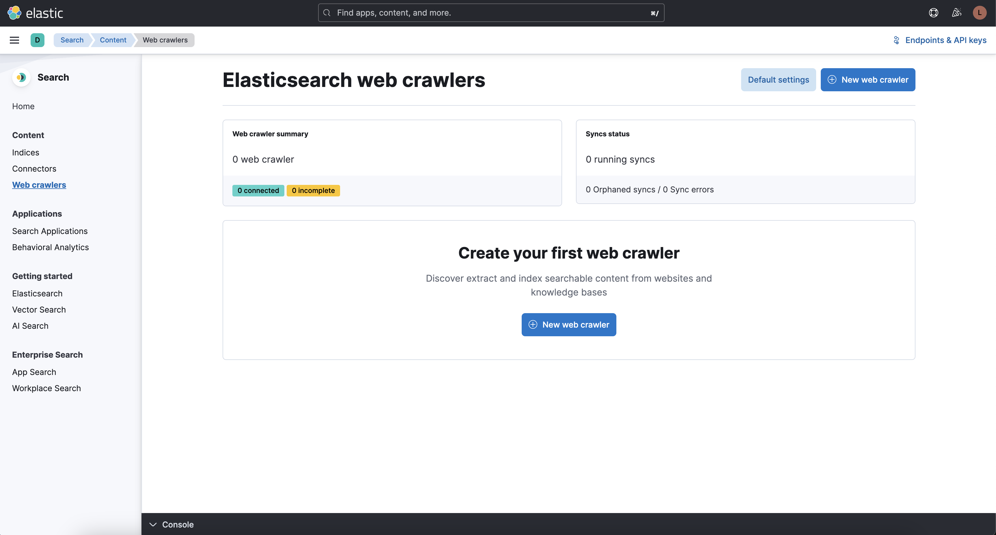 Web crawler homepage