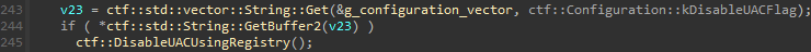 0x40EC76 Calling the UAC disable feature when enabled in the configuration