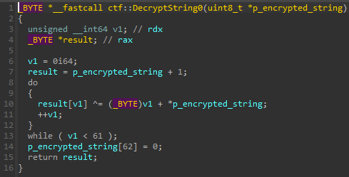 String decryption algorithm example 1/3