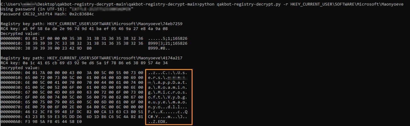Decrypting binary data added to the Windows Registry