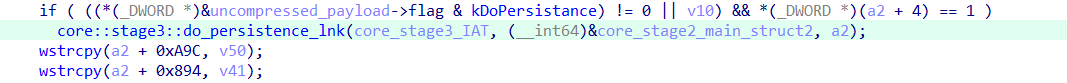Persistence executed according to the configuration flag