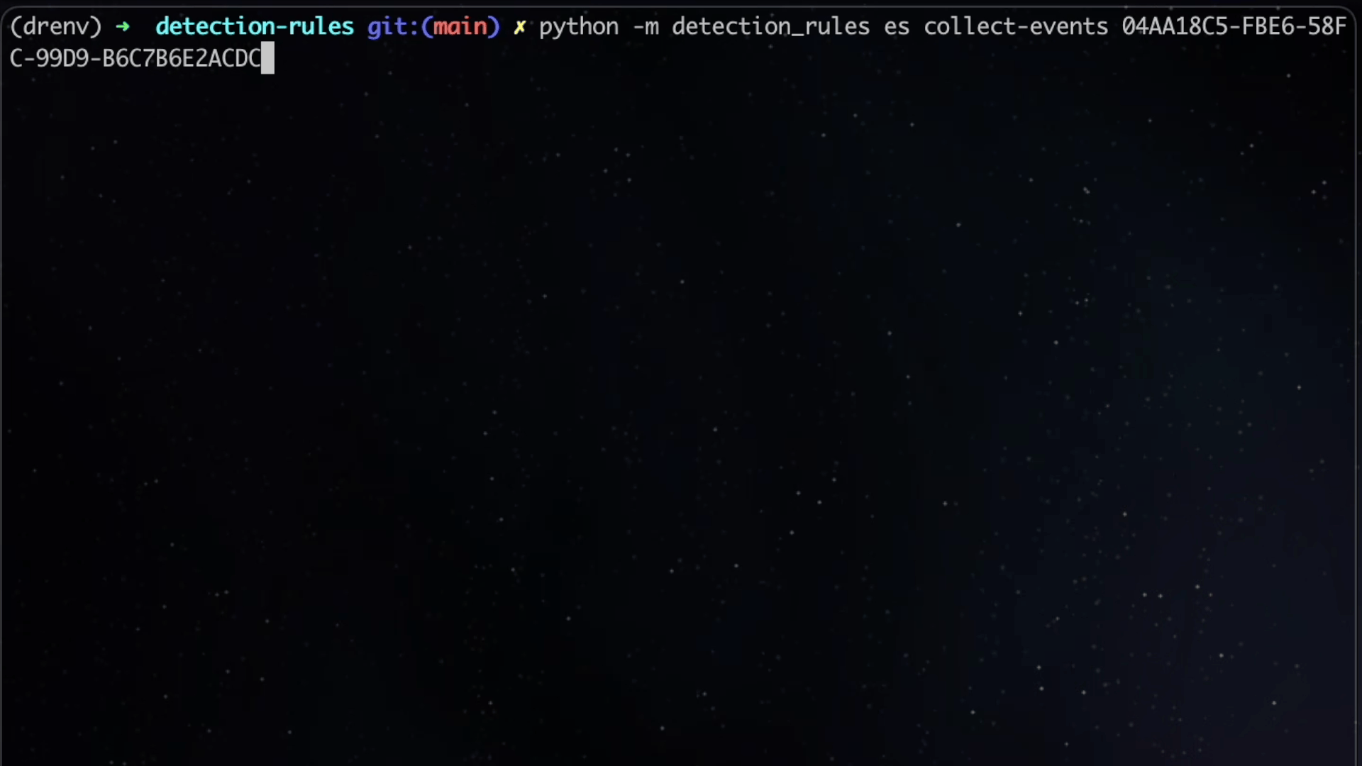 Detection Rules CLI collect-events in action