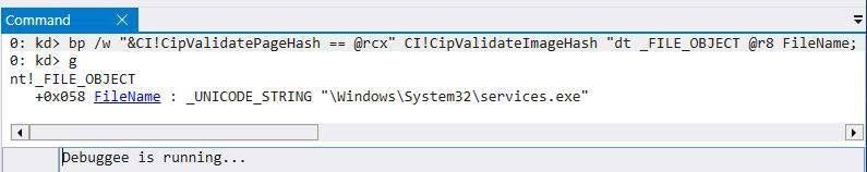 Build 25936 using page hashes only for services.exe