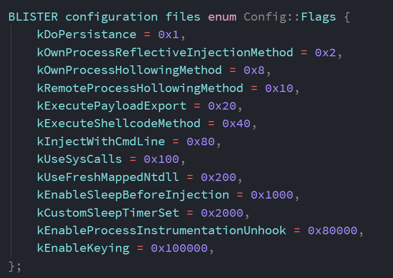 Configuration flags enumeration