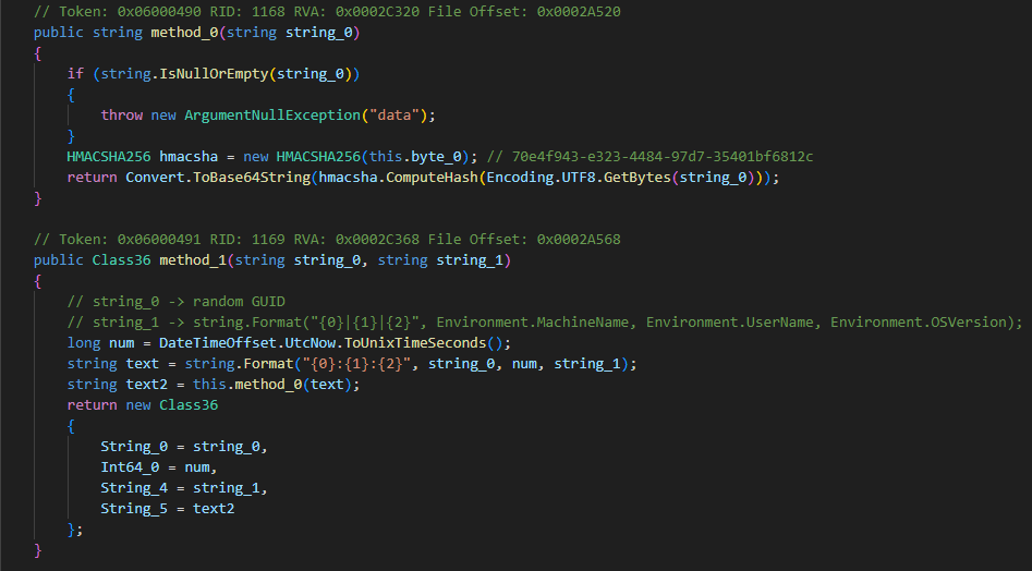 Signature generation for the session initialization handshake