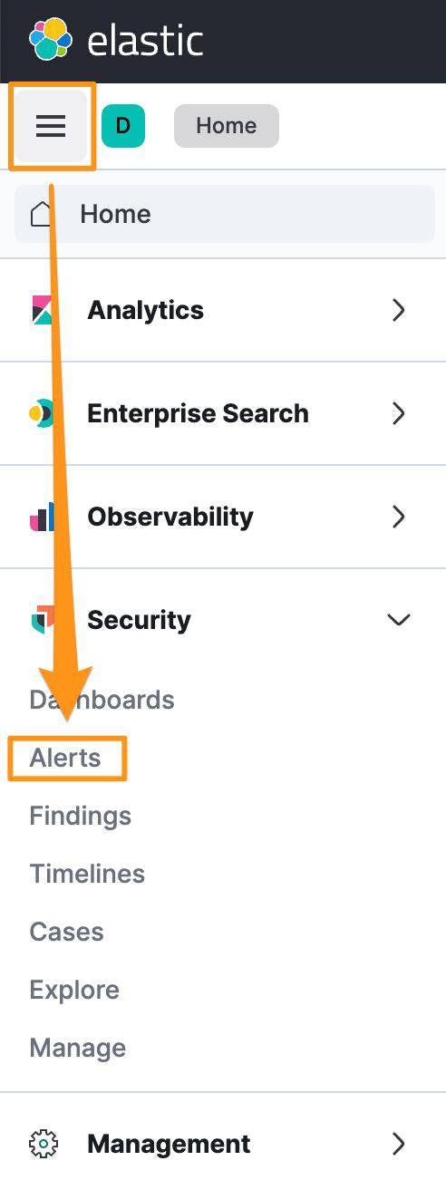 Access the Alerts section