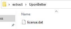 license.dat in the UponBetter directory