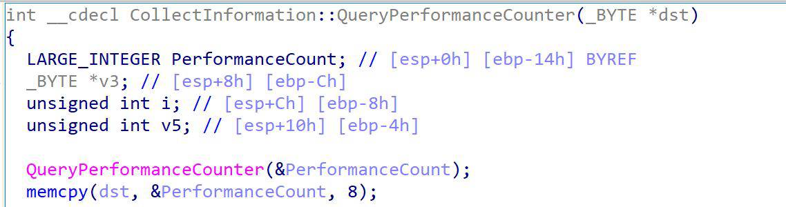Pseudocode QueryPerformanceCounter function