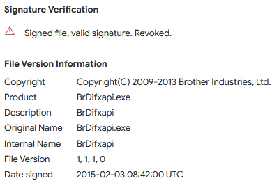 BrDifxapi.exe with revoked signature