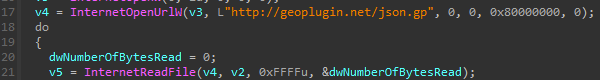 Requesting geolocation information from geoplugin.net