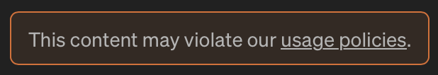 Violation notification from OpenAI