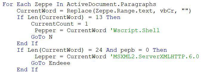 VBA code parsing