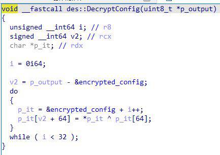 Configuration decryption function