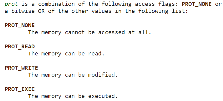 System calls manual prot access flags description for mprotect(2)