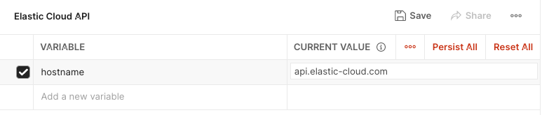 The Environments tab The Environments tab