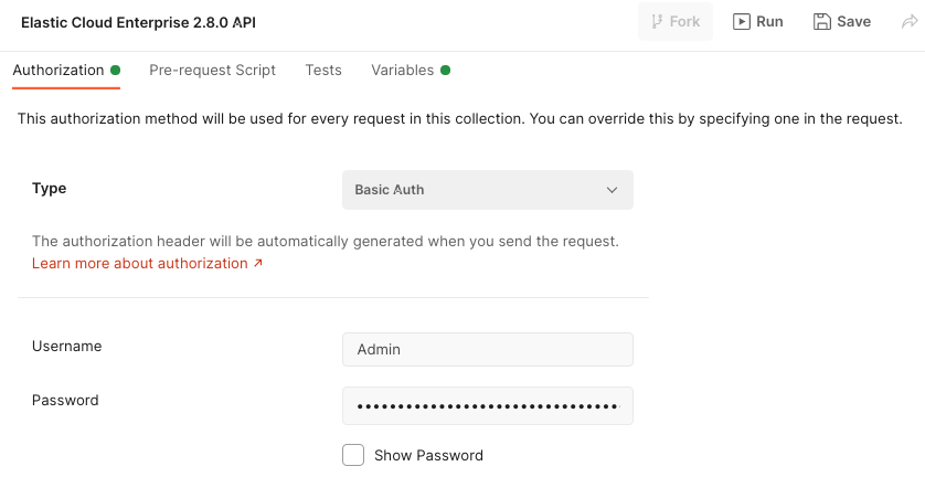 Basic Auth authorization with Username and Password set Basic Auth authorization with Username and Password set